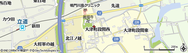 徳島県鳴門市大津町段関周辺の地図