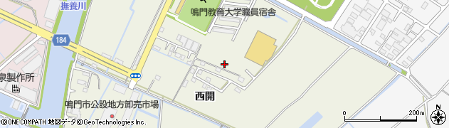 徳島県鳴門市里浦町粟津（西開）周辺の地図