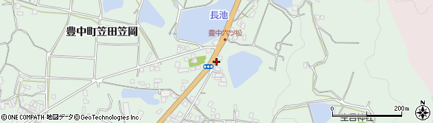 香川県三豊市豊中町笠田笠岡104周辺の地図