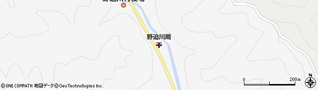 野迫川郵便局周辺の地図