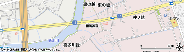 徳島県鳴門市大津町木津野（前の越）周辺の地図
