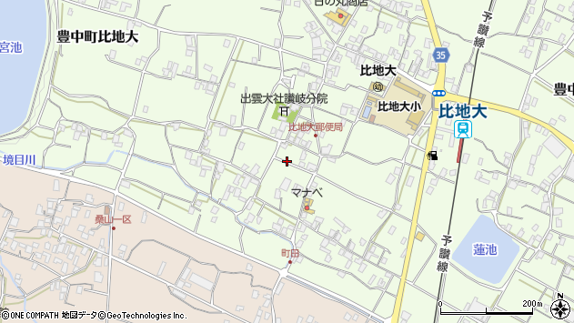 〒769-1501 香川県三豊市豊中町比地大の地図