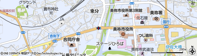 美祢駅前周辺の地図
