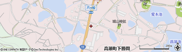 香川県三豊市高瀬町下勝間1295周辺の地図