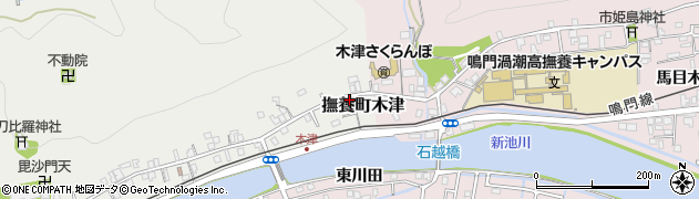 徳島県鳴門市撫養町木津周辺の地図