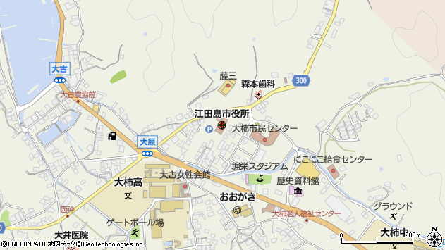 〒737-2100 広島県江田島市（以下に掲載がない場合）の地図