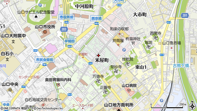 〒753-0087 山口県山口市米屋町の地図
