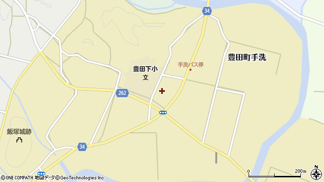 〒750-0453 山口県下関市豊田町手洗の地図