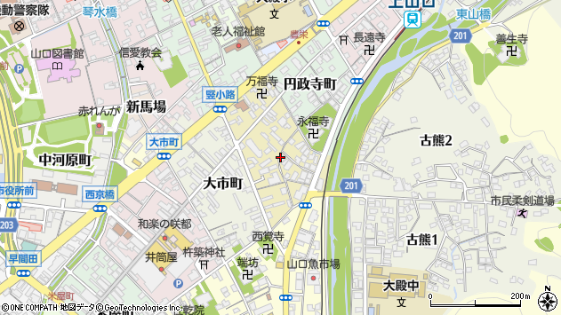 〒753-0032 山口県山口市堂の前町の地図