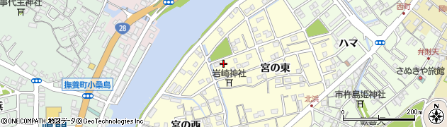 徳島県鳴門市撫養町北浜宮の東71周辺の地図