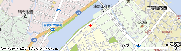 徳島県鳴門市撫養町北浜宮の東37周辺の地図