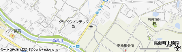 香川県三豊市高瀬町上勝間105周辺の地図