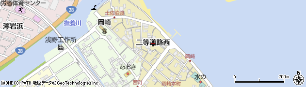 徳島県鳴門市撫養町岡崎二等道路西周辺の地図
