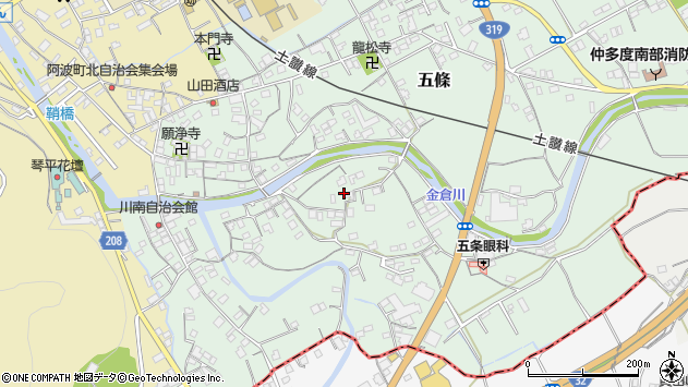 〒766-0003 香川県仲多度郡琴平町五條の地図