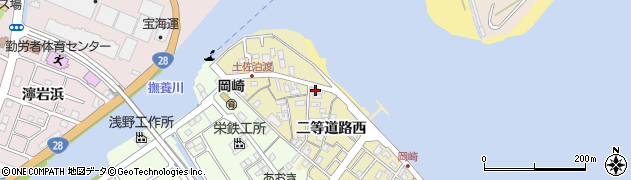 徳島県鳴門市撫養町岡崎二等道路西75周辺の地図