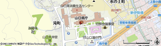 山口県警察本部けん銃１１０番報奨制度受付周辺の地図