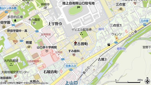 〒753-0024 山口県山口市金古曽町の地図