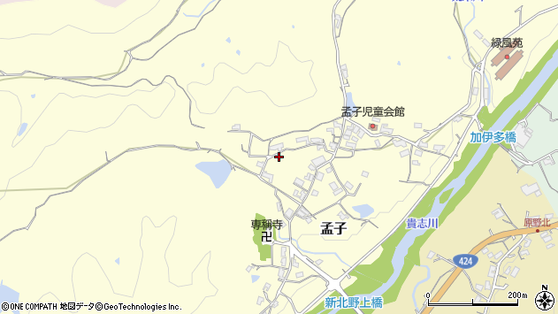 〒640-0452 和歌山県海南市孟子の地図