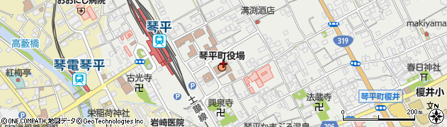 琴平町役場　議会事務局周辺の地図