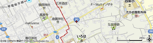 岡田うどん店周辺の地図