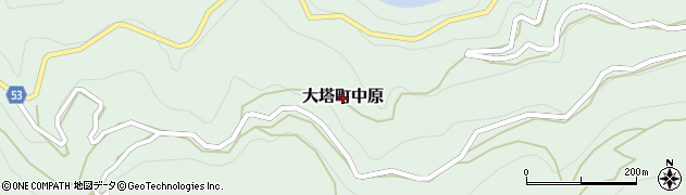 奈良県五條市大塔町中原周辺の地図