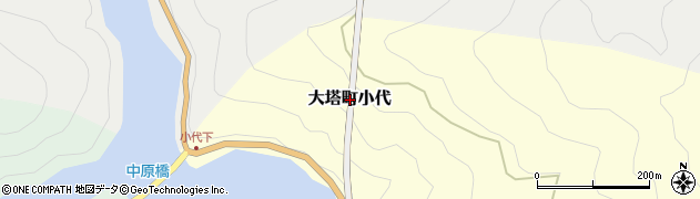 奈良県五條市大塔町小代周辺の地図