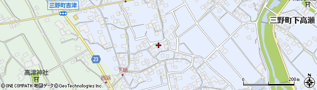 香川県三豊市三野町下高瀬447周辺の地図