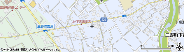 香川県三豊市三野町下高瀬402周辺の地図
