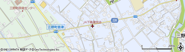 香川県三豊市三野町下高瀬397周辺の地図
