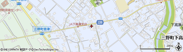 香川県三豊市三野町下高瀬841-1周辺の地図