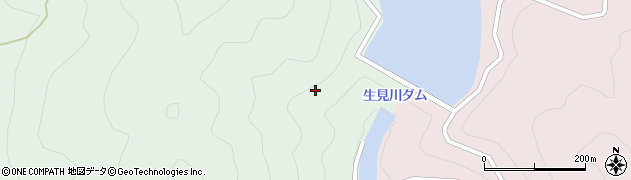 生見川ダム周辺の地図