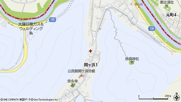 〒740-0063 山口県玖珂郡和木町関ケ浜の地図