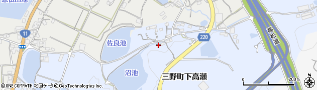 香川県三豊市三野町下高瀬2976周辺の地図