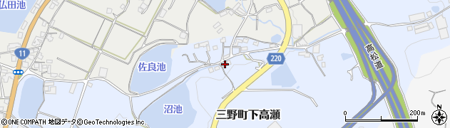 香川県三豊市三野町下高瀬2997周辺の地図