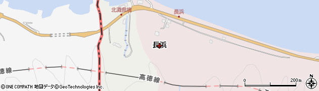 徳島県鳴門市北灘町大須（長浜）周辺の地図