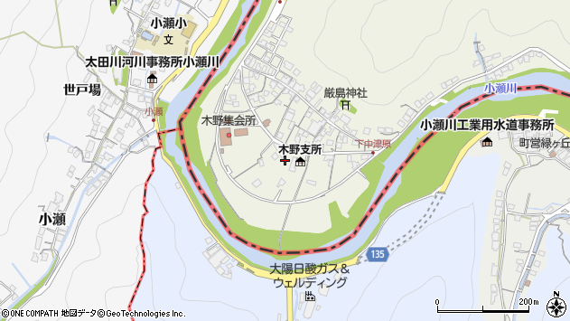 〒739-0616 広島県大竹市木野の地図