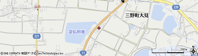 香川県三豊市三野町大見518周辺の地図