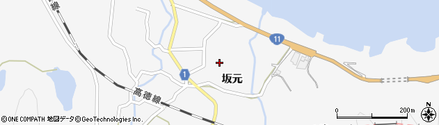 香川県東かがわ市坂元周辺の地図