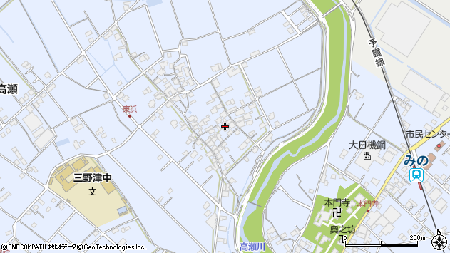 〒767-0032 香川県三豊市三野町下高瀬の地図