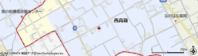香川県仲多度郡まんのう町西高篠187周辺の地図