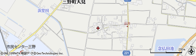 香川県三豊市三野町大見414周辺の地図