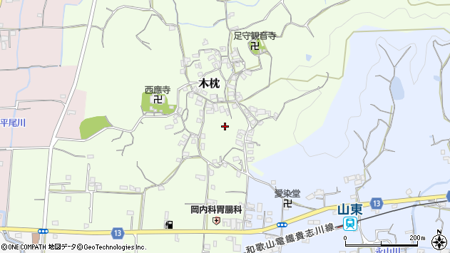 〒640-0301 和歌山県和歌山市木枕の地図