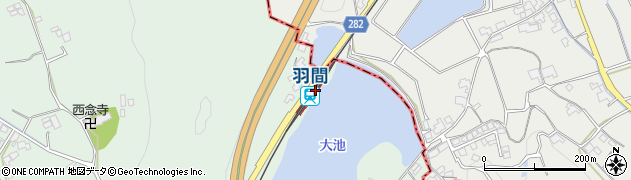 羽間駅周辺の地図