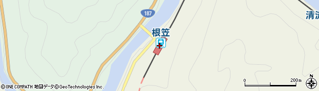 根笠駅周辺の地図