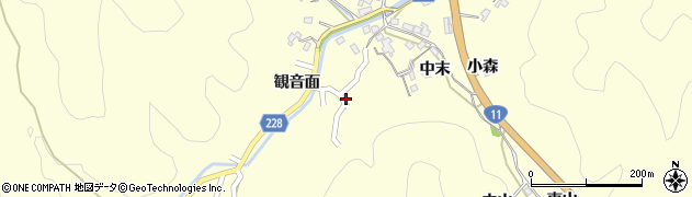 徳島県鳴門市北灘町櫛木（中末）周辺の地図