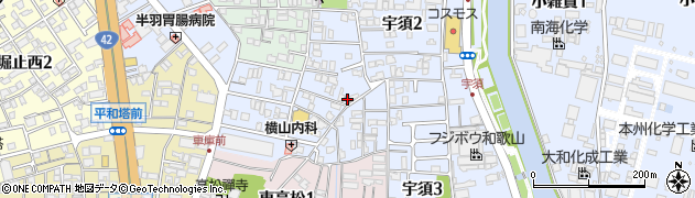 和歌山宇須郵便局 ＡＴＭ周辺の地図