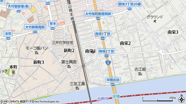 〒739-0602 広島県大竹市南栄の地図