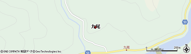 奈良県天川村（吉野郡）九尾周辺の地図