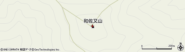 和佐又山周辺の地図