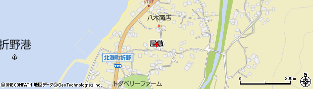 徳島県鳴門市北灘町折野（屋敷）周辺の地図